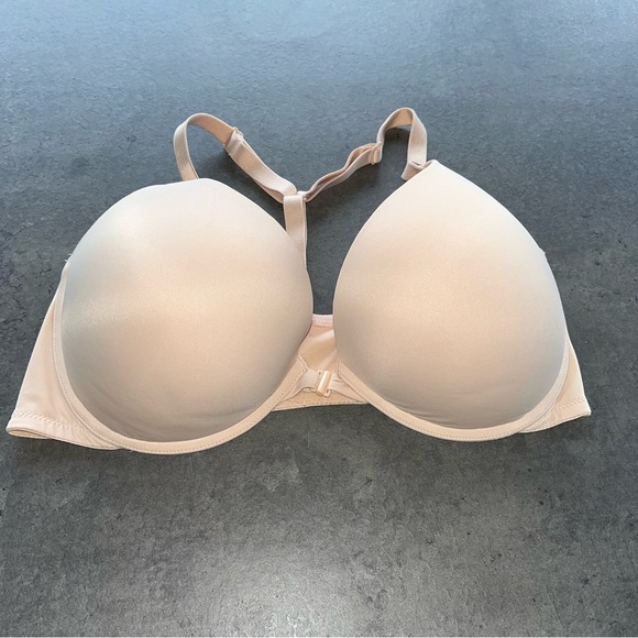 Victoria's Secret PINK bra front clasp 36dd 36e beige - Picture 2 of 5